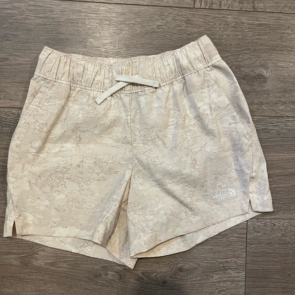 The North Face Cream Athletic Shorts with Elastic Waistband